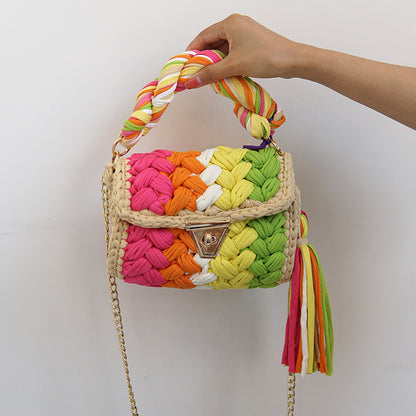 Sac en tissu pur fait main arc-en-ciel