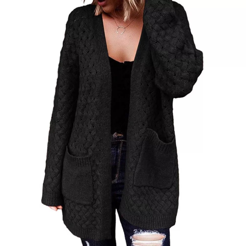 Autumn And Winter New Mid-length Sweater Loose Long-sleeved Knitted Jacket