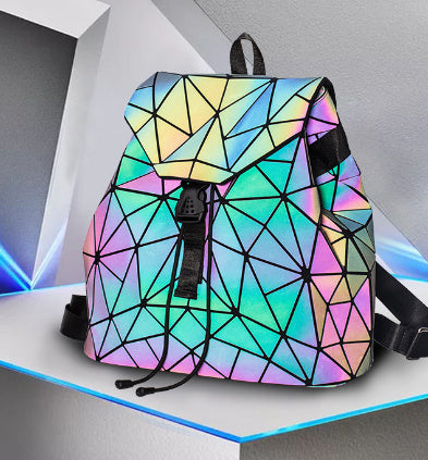 New Colorful Ladies Geometric Diamond Backpack