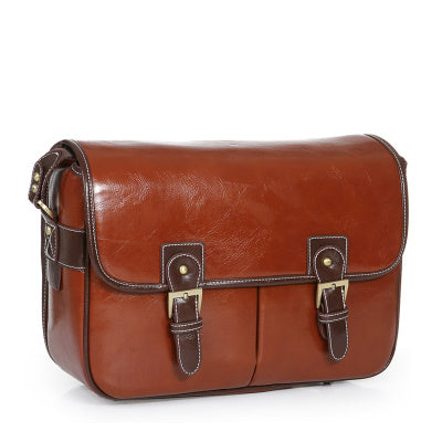 Camera Shoulder Bag Leather Including Inner Liner To Prevent Falling