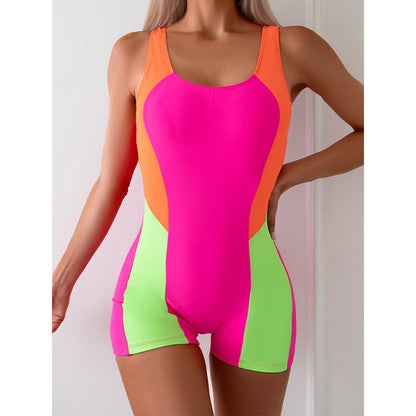 Maillot de bain une pièce tricolore pour femme