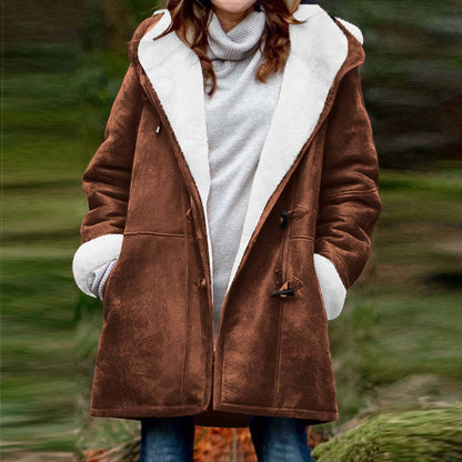 Women's Suede Fleece-lined Warm Jacket