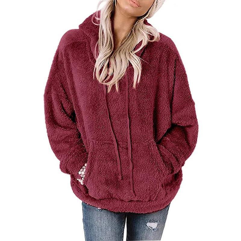 Coat Solid Color Pocket Casual Loose Sweater Sweater