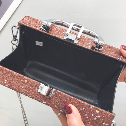 Sequins box bag radio handbag bright surface Harajuku wind Messenger bag