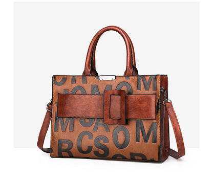 New Female Letter Pattern Portable Shoulder Bag