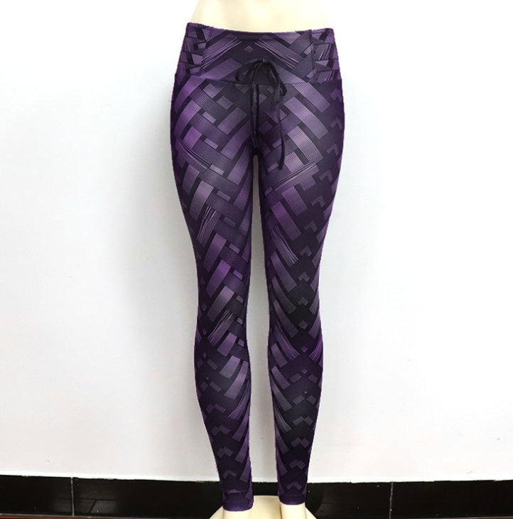 Legging de yoga push-up taille haute avec imprimé Iron Weave