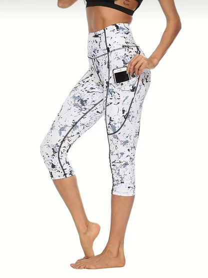 Pantalon Ventre Contraction Hanche Levage Yoga Fitness Exercice Nu Sensation Serrée Leggings Impression