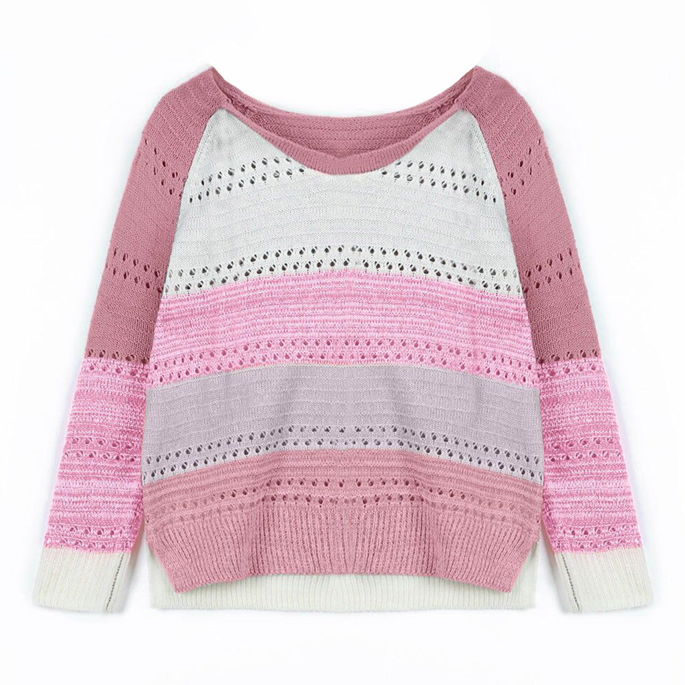 Pull à manches longues pour femme, haut en laine de couleur assortie