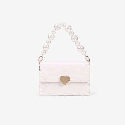 Pearl handbag premium lock small square bag