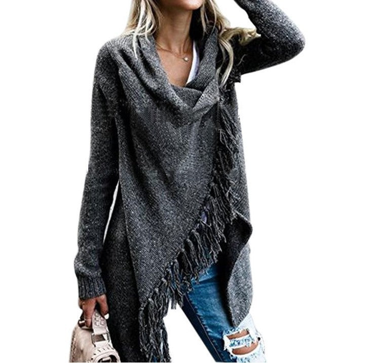 Pull châle en tricot cardigan pour femme