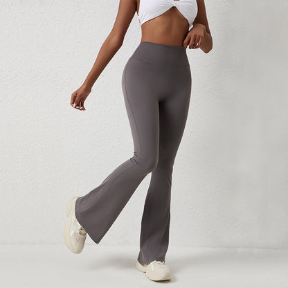 Pantalon moulant taille haute rehaussant les hanches et pantalon de fitness à jambes larges