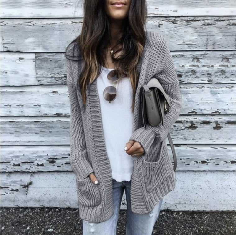 Women's long sleeve cardigan sweater