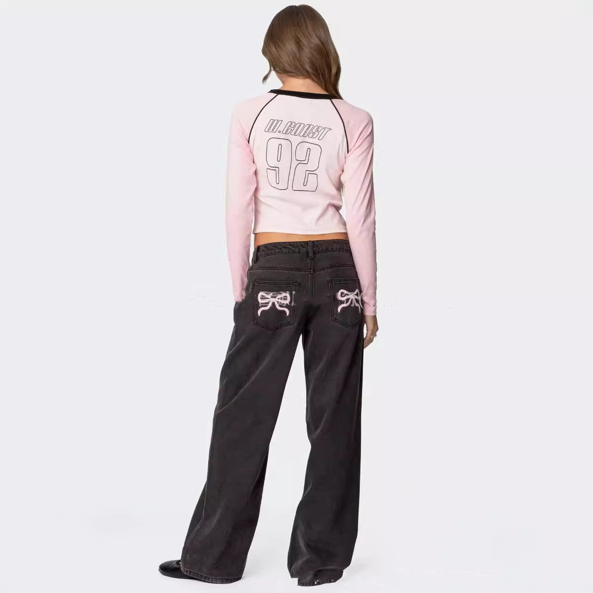 Women's Low Waist Straight Wide Leg All-matching Jeans