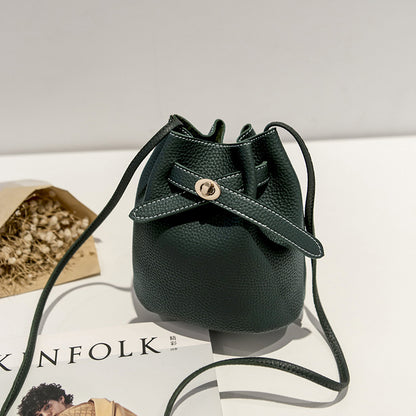 All-match lychee pattern bucket bag