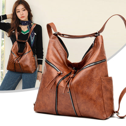 Soft Leather Versatile Leisure Shoulder Bag Multifunctional Backpack