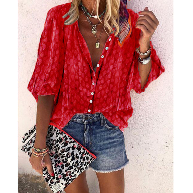 Fashion Casual Multicolor Printed Cardigan Blouse