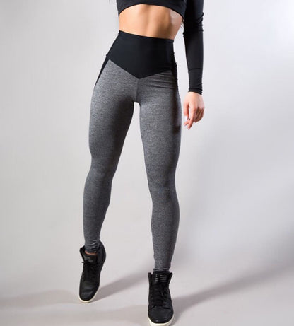 Contrasting Color Stitching Hip-Lifting Slim-Fitting Sports Running FitnessYoga Leggings