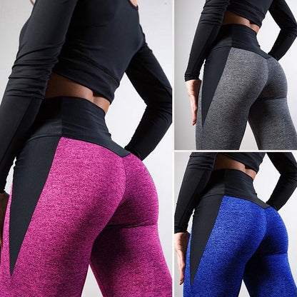 Leggings de sport, de course, de fitness et de yoga à coupe ajustée avec coutures contrastées