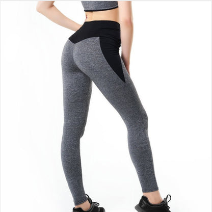 Leggings de sport, de course, de fitness et de yoga à coupe ajustée avec coutures contrastées