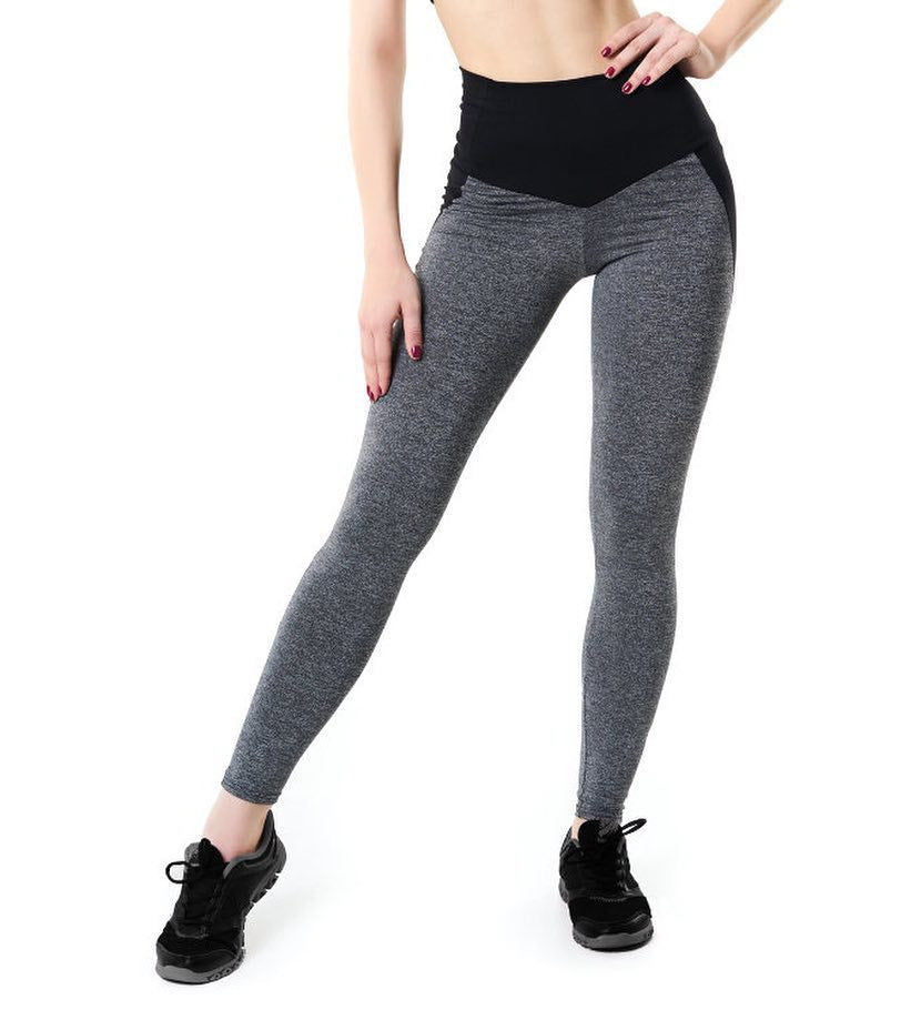 Leggings de sport, de course, de fitness et de yoga à coupe ajustée avec coutures contrastées