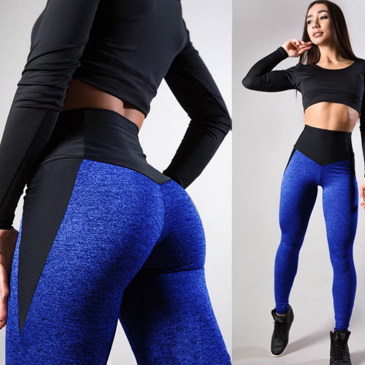 Leggings de sport, de course, de fitness et de yoga à coupe ajustée avec coutures contrastées