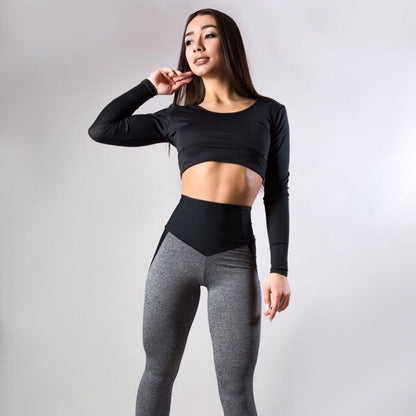 Leggings de sport, de course, de fitness et de yoga à coupe ajustée avec coutures contrastées