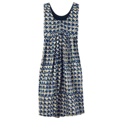 Patchwork Printed V-Neck Tank Top Dress