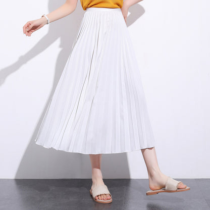 Solid color pleated skirt