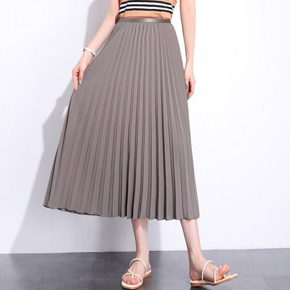 Solid color pleated skirt