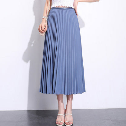 Solid color pleated skirt