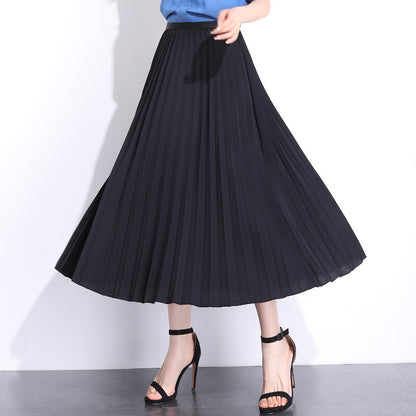 Solid color pleated skirt