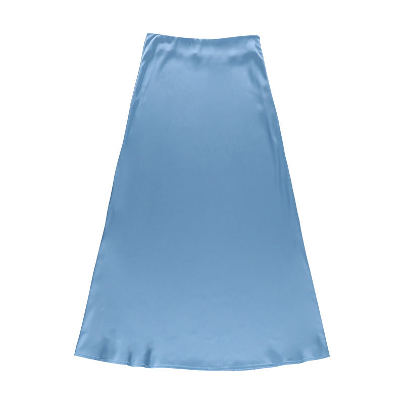 High Waist Satin Temperament Long Skirt Female European And American Ins Fashion Drape Slim Slimming Hip Skirt