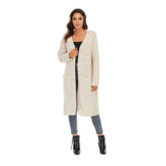 Veste cardigan longue en pull pour femme