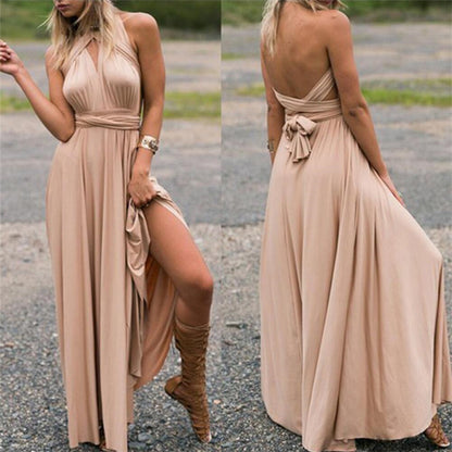 Women Boho Club Dress Bandage Long Dress Party Robe Longue