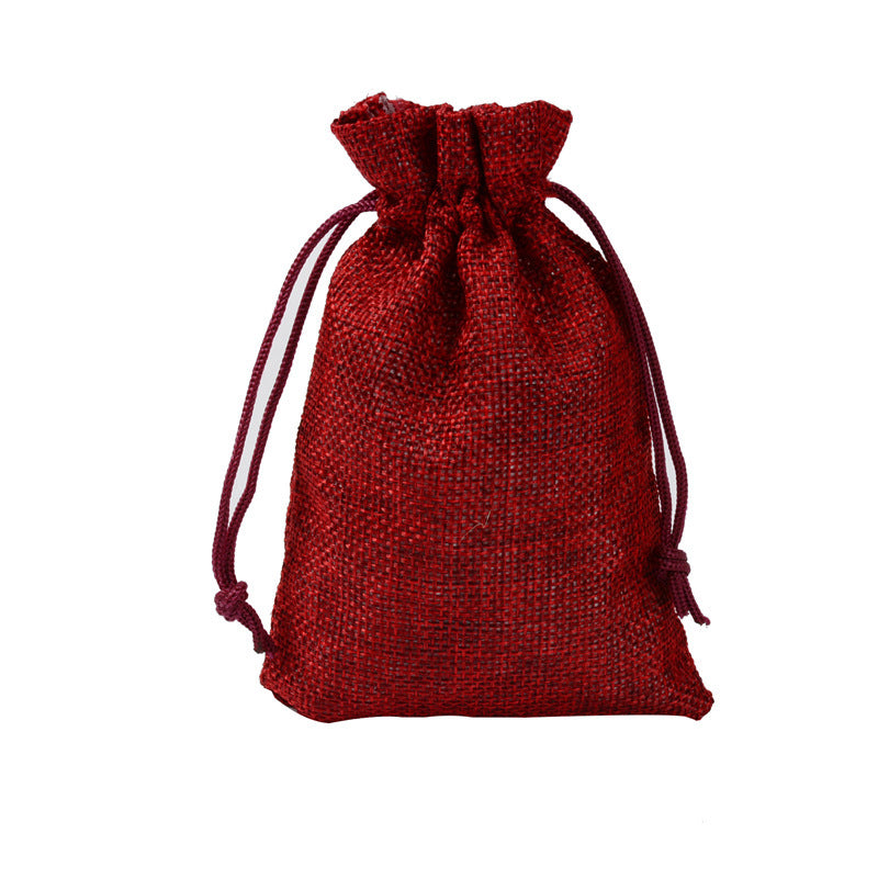 Fabricants en gros sac en lin avec cordon de serrage mini corde en lin emballage de bijoux sac cadeau paquet bouche petit sac en tissu