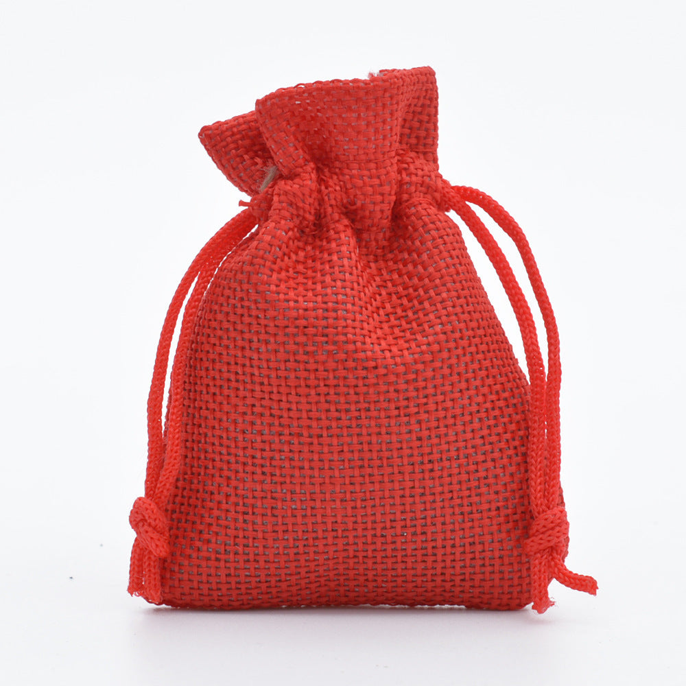 Fabricants en gros sac en lin avec cordon de serrage mini corde en lin emballage de bijoux sac cadeau paquet bouche petit sac en tissu