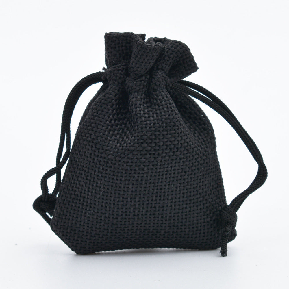 Fabricants en gros sac en lin avec cordon de serrage mini corde en lin emballage de bijoux sac cadeau paquet bouche petit sac en tissu