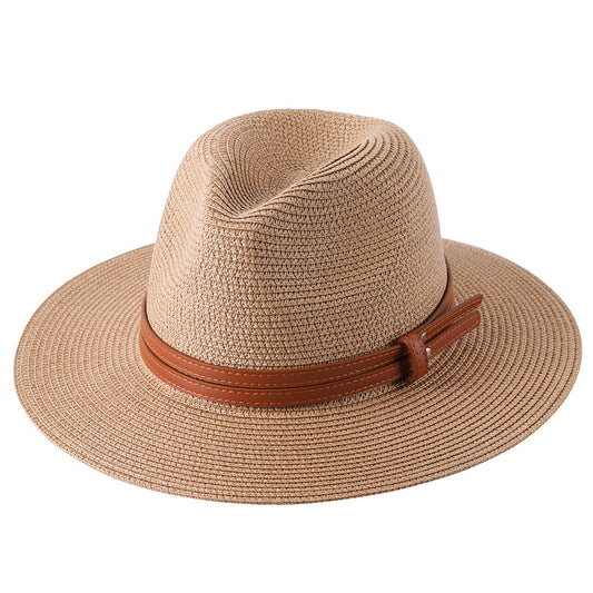 Chapeau de paille souple pour femmes et hommes, chapeau Fedora à large bord avec protection UV contre le soleil