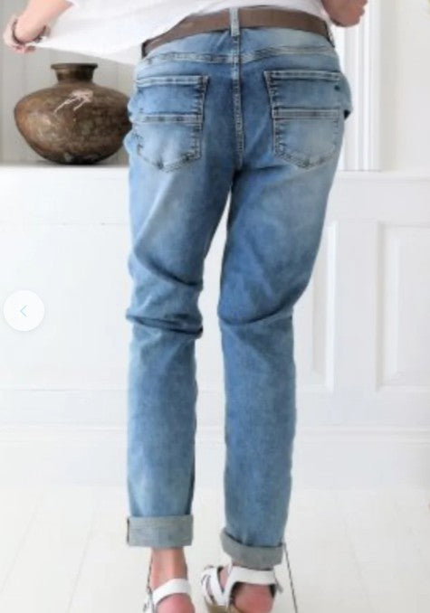 Fashion Casual Jeans Beaded Straight-leg Pants