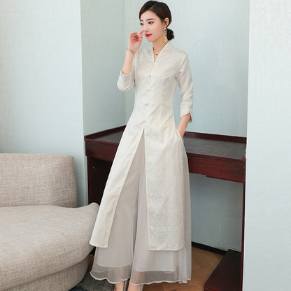 Robe de soirée brodée pour femme, nouvelle robe de printemps de style chinois, style jeune, améliorée