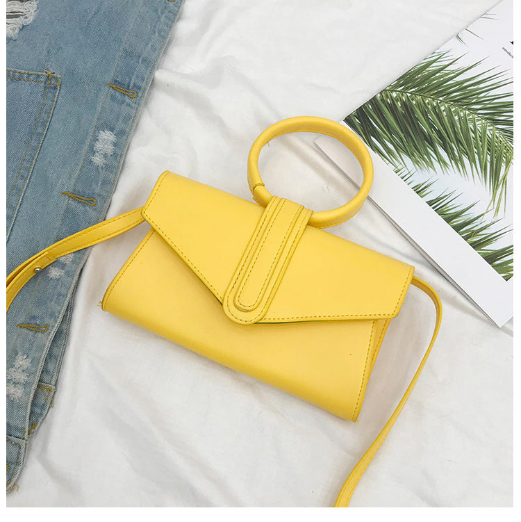 Envelope Candy Color Handheld Ring Women's Bag Shoulder Diagonal Small Waist Bag