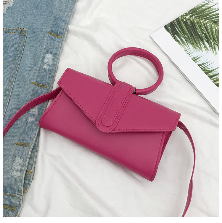 Envelope Candy Color Handheld Ring Women's Bag Shoulder Diagonal Small Waist Bag