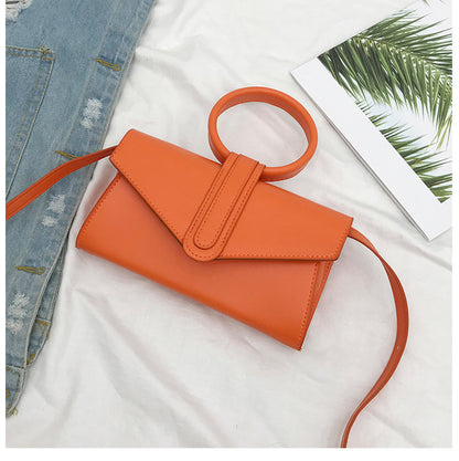 Envelope Candy Color Handheld Ring Women's Bag Shoulder Diagonal Small Waist Bag