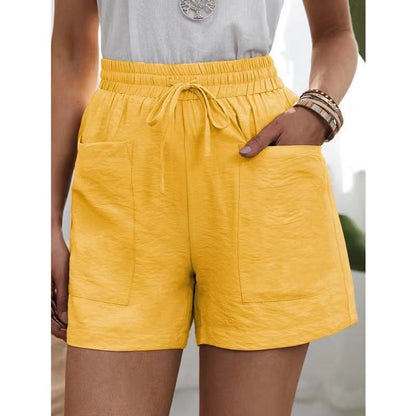 Short décontracté ample en lin pour femme à la mode