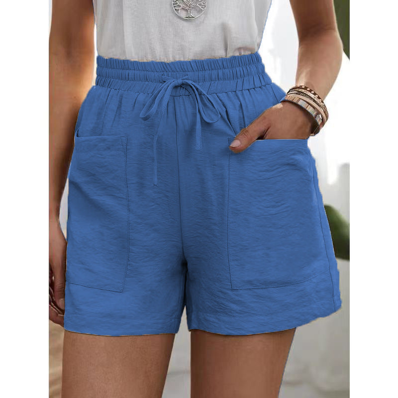 Fashion Ladies Loose Linen Casual Shorts