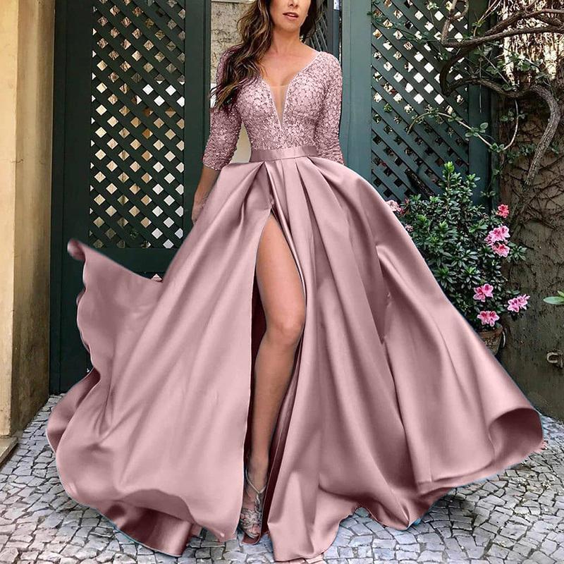 Sexy langes Kleid mit Heißprägung