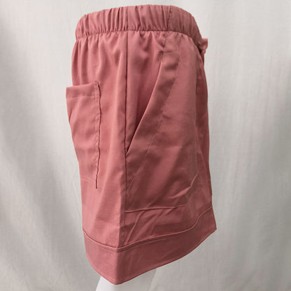 Lockere Shorts mit weitem Bein und hoher Taille sowie elastischer Schnürung