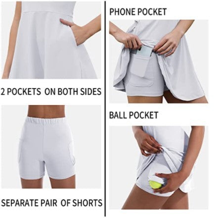 Jupe de tennis pour femme avec short intégré