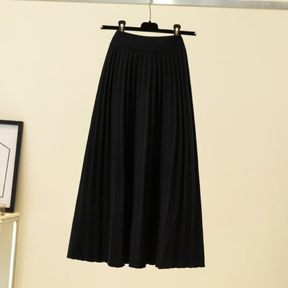 Mid-length pleated skirt skirt