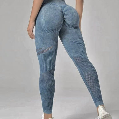 Leggings sans couture à conception creuse, taille haute, levage des hanches, course à pied, sport, fitness, yoga, vêtements pour femmes à la mode